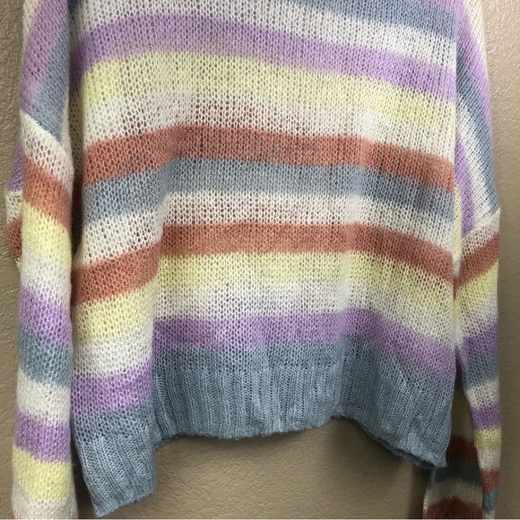 Wild Fable pastel striped loose knit sweater. - Picture 5 of 9